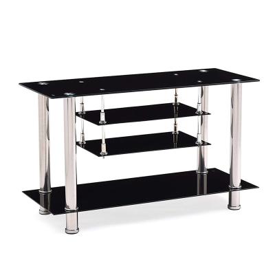 China (Size) Good Quality Competitive Price Adjustable Stainless Steel Glass TV Stand for sale