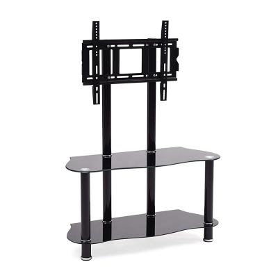 China Tall(Height)Easy Adjustable Glass TV Stand For 55inch TV for sale