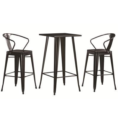 China Industrial metal bar table chair set (height) full iron adjustable wholesale metal for sale