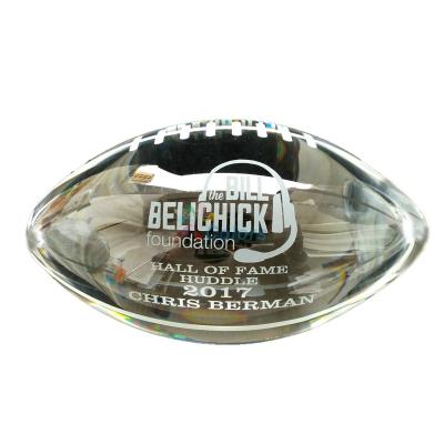 China USA Top Quality Customized Engraving Crystal Football Life Size For Hall of Fame Souvenirs for sale