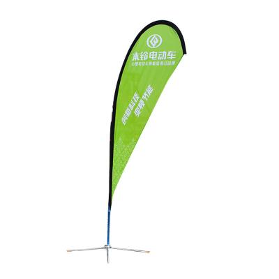 China Wind-resistant Teardrop Feather Print Banner Outdoor Beach Flag for sale