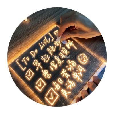 China Table Case Lit Personalized Decorative Acrylic LED Writing Board Message LED Night Light With Multifunctional Bracket for sale