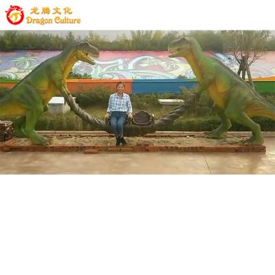 China Outdoor& Indoor Playground Park Equipment Theme Park Realistic Animatronic Dinosaur Swing for sale