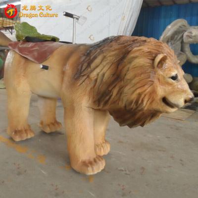 China Outdoor& Real Size Indoor Animatronic Control Box Simulation Park Lion Electronic Walking Animal Rides for sale