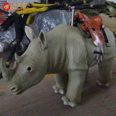 China Outdoor& Indoor Park Animatronic Life Size Rhino Battery Operated Walking Animals Ride Electric for sale