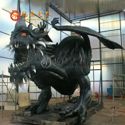 China On demonstration attractive Animatronic characters Dragon For Sale life-size black for sale