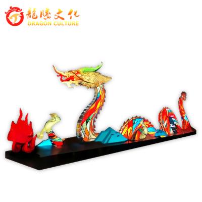 China Vivid Decorative Movable Customizable Fiberglass Dragon Sunproof Animal Parade Floats For Theme Amusement Park for sale