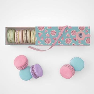 China Custom Recyclable Wholesale Recycled Macaron Chocolate Candy Cardboard Gift Box Food Paper Product Packaging Box for sale