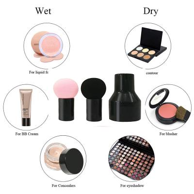 China Factory Wholesale Washable Custom Base Color Cosmetic Blender Sponges Round Dust Puff Mushroom Makeup Sponge With Handle Sponge Makeup for sale