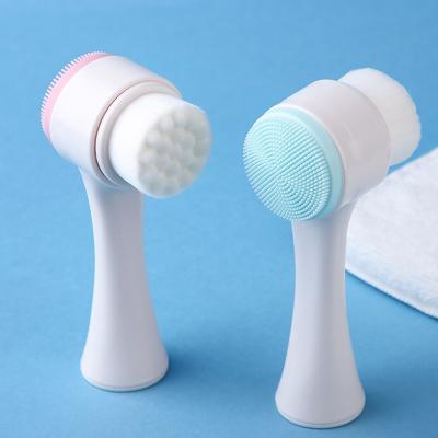 China Beauty Care Cosmetics Tools Silicone Double Sided Soft Hair Cleaning Brush Manual Remover Blackhead Pore Remover and Clean Private Customization for sale