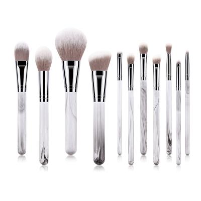 China Hot Selling Silky Soft Private Label Makeup Brush 11 Pieces Marble Brush Lip Base Eyeshadow Eyeshadow Makeup Brush Handle for sale