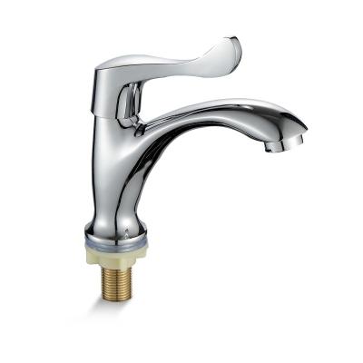 China Metered Faucets Rapsel Chrome Plated Copper Single Core Cold Basin Faucet for sale