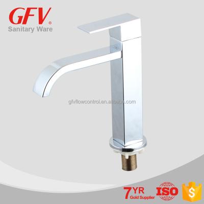 China Electric Faucets GFV-BF1056 Zinc Chrome Square Chrome Bathroom Basin Faucet for sale