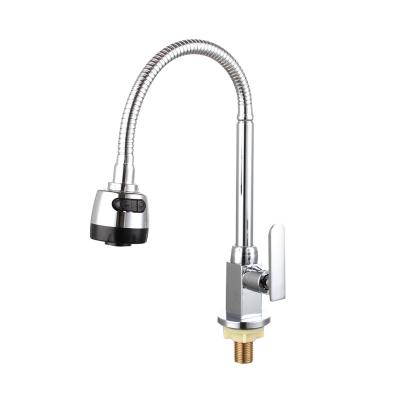 China Metered Faucets Adjust Design Cold Water Zinc Body Kitchen Faucet With Flexible Hose for sale