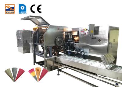 Cina Linea di produzione ad alta velocità del cono dello zucchero del wafer del cereale con struttura dell'acciaio inossidabile, 107 piatti bollenti in vendita