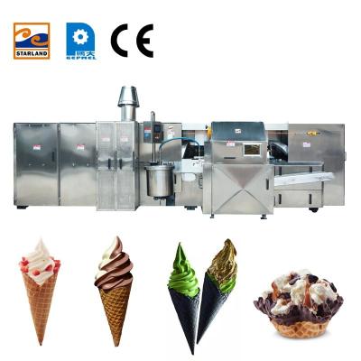 China Full automatic production line for 380V 5kg Hour Commercial Ice Cream Waffle Cone Maker for sale