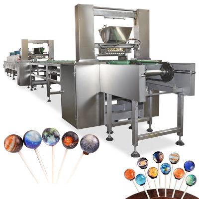 China food & Servo Driven Double Color Beverage Factory Automic Galaxy Lollipop Depositing Line Make Machine Ball Lollipop Making Machine for sale