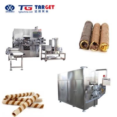 China Factory JD100 Automatic Chocolate Wafer Bar Wafer Egg Roll Production Line Wafer Biscuit Roll Making Machine for sale