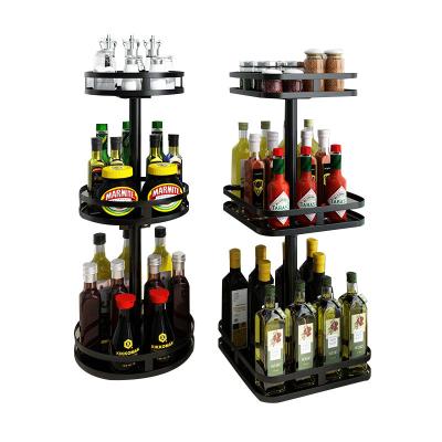 China Multilayer Circular Stored Rotating Spice Rack For Kitchen for sale