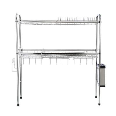 China Sustainable Kitchen Draining Stainless Steel Dish Drying Rack Cabinet Above Sink Dish Rack for sale