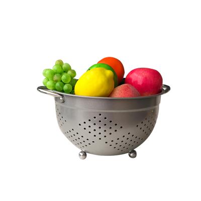 China Viable Metal Colander Stainless Steel Kitchen Rice Basket Living Room Wash Fruit Bowl for sale