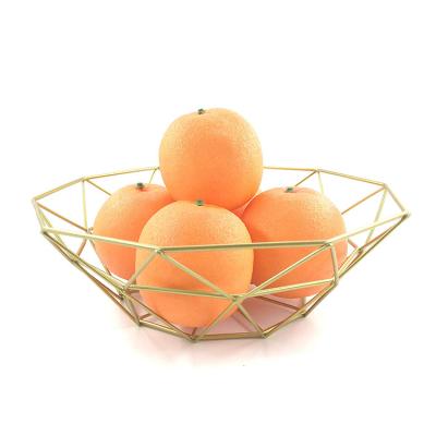 China Modern INS Household Desk Stocked Organizer Customized Gold Metal Wire Fruit Basket for sale