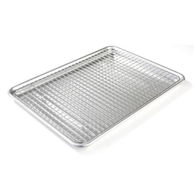 China Sustainable Kitchen Utensils Baking Aluminum Tray With Rack Baking Cooling Sets for sale