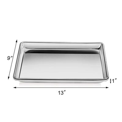 China Sustainable High Quality Stocked Metal Tray 9*13*1 Inch Oven Baking Tray for sale