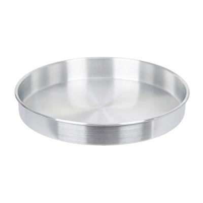 China Sustainable Round Aluminum Pizza Pan Thicken Edge Mold Cake Dessert Plate for sale