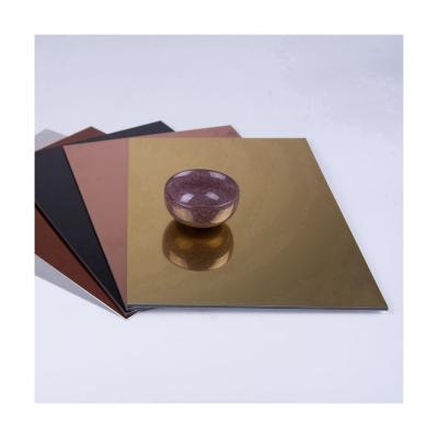 China Modern 3mm 4mm Golden Mirror Faced Aluminum Composite Panel For Hotel Decoration for sale