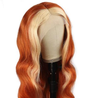 China High Definition Full Lace Body Wave Ginger/613# Human Hair Wigs Color Women Brazilian Virgin Hair Manufacturers Wholesale Transparent Lace W for sale