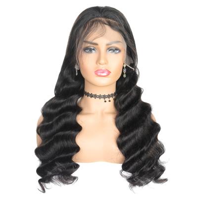 China Soft Lace Loose Wave Hair Real Hair Head Set Curly Hair 4*4 Lace Wig Loose Wave Hair for sale