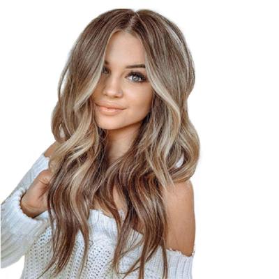 China European and American the new lady European and American mixed color long curly synthetic fiber wig hair set for sale