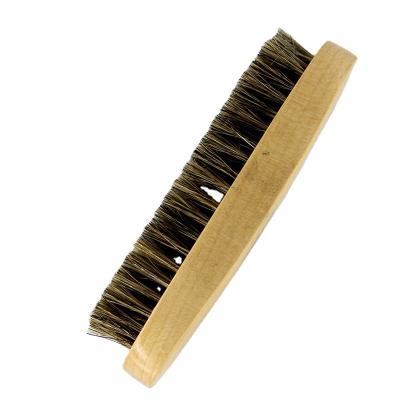 China 100% Handmade Wooden Handle Horse Hair Hog Hair Boot Cleaner Brush Shoe Brushes for sale