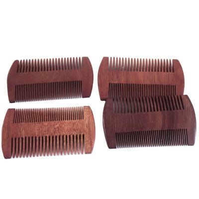 China 100% Customized Handmade Wooden Double Sided Red Incense Hair Combs for sale