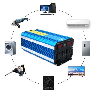 China For Universal Home Air Conditioning Sockets Dual Inverter Pure Sine Wave 12V/24V To Camping 110V/220V Inverter Solar Power Inverter 3500W for sale