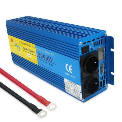 China For Computer 2KW 2000W Pure Sine Wave Inverter 12V to 120V 220V Converter Machine Pump Solar Inverter UPS Inverter Circuit Hybrid Frequency for sale