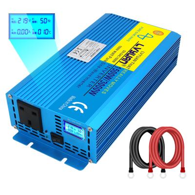 China For 3000 Watt DC 12V Power UK Inverter Transformer Computer Plugs Pure Sine Wave To AC 220V Voltage Output Display Car Converter With USB for sale