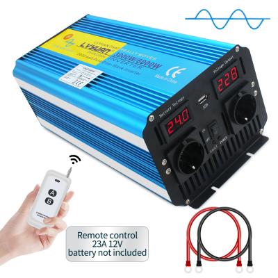 China For Air Conditioning Lvyuan DC to AC 3000W Peak 6000W Pure Sine Wave Inverter 12V 24V to 230V 220V solar inversor De onda pura for sale