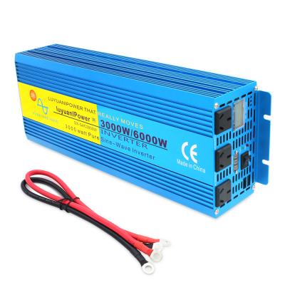 China For Lvyuan 6000W Peak Inverter Air Conditioning AC 12V 240V Pure Sine Wave Power Inverter Car Transformer Three Plugs With Soft Starter for sale