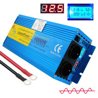 China For Lvyuan 4000W Power Inverter Sinewave Inverter Pure 12V Air Conditioning To 220V LCD Display Power Supply Inversor Car for sale