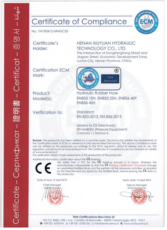 CE - Henan Xiuyuan Hydraulic Technology Co., Ltd.