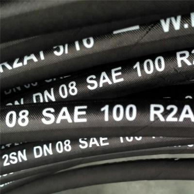 China Oil Low Thread High Pressure Rubber Braid Hose Hydraulic Fluids SAE R2 Hydraulic Hose zu verkaufen