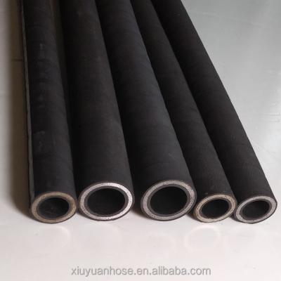 China Petroleum Base Hydraulic Fluids Super High Pressure Four Sprial Steel Wire Reinforced Hydraulic Hose Rubber Covered Rubber Hose for sale