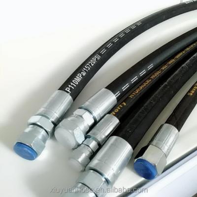 China Nitrile Rubber Factory Promotion Price Steel Wire Braided Flexible Industrial Hydraulic Rubber Hose And Hose Assembly zu verkaufen