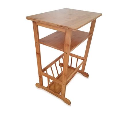 China Rust Convertible Natural Bamboo Corner Wood Coffee Table Entryway Stand Antique Style for sale