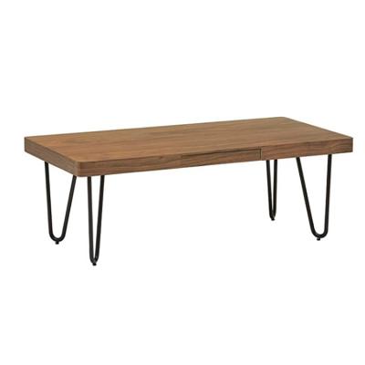 China Mid Century Modern Convertible Modern Walnut Black Wooden Coffee Table Durable Marble for sale