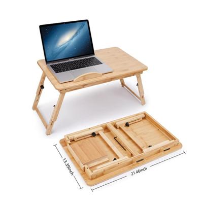 China Convenient (Height)Adjustable Laptop Bed Tray Bamboo Fashion Fold Wooden Laptop Desk Computer for sale