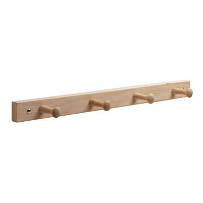 China Natural Smooth Practical Handmade Decorative 4 Wooden Hooks Storage Key Hanger for sale