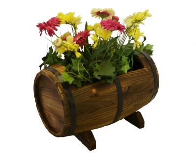 China American Style Whiskey Barrel Flower Shabby Chic Wooden Planter for sale